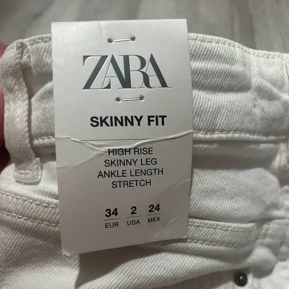 ZARA white high rise skinny jeans - Picture 4 of 6